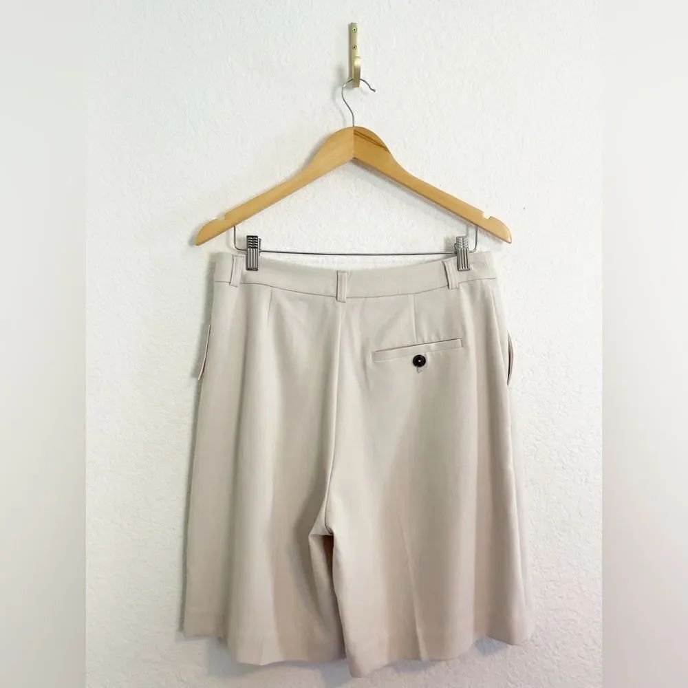 Anthropologie Maeve The Avery Pleated Trouser in cream Shorts -NWT. 8 - Picture 5 of 9